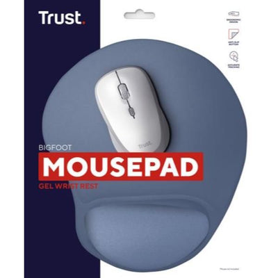 TAPPETINO/MOUSEPAD ERGONOMICO CON POGGIAPOLSO - TRUST BIGFOOT - AZZURRO [26011]