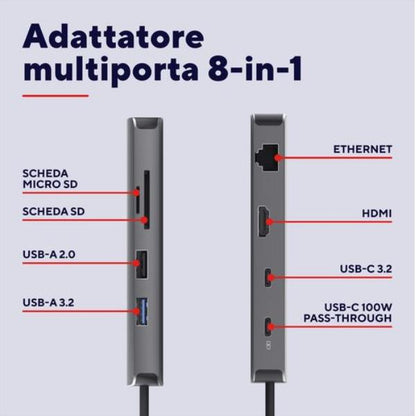 TRUST ADATTATORE MULTIPORTA DALYX 8-IN-1 [25672]
