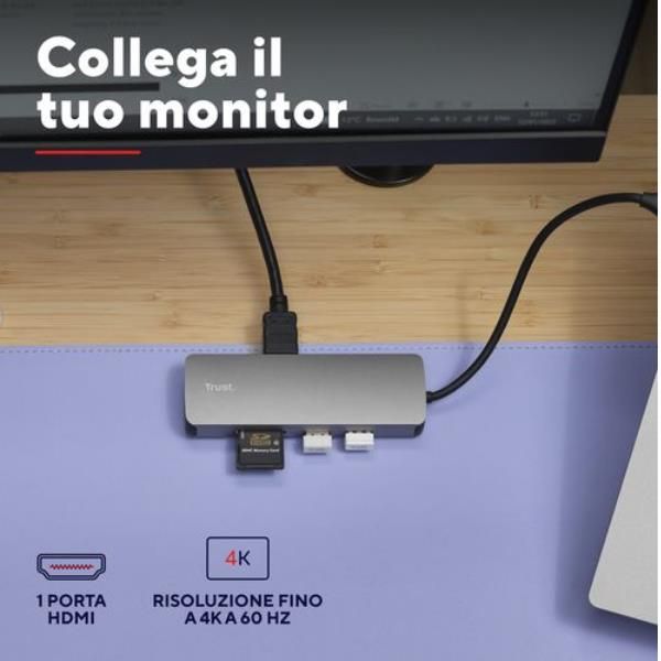 TRUST ADATTATORE MULTIPORTA DALYX 8-IN-1 [25672]