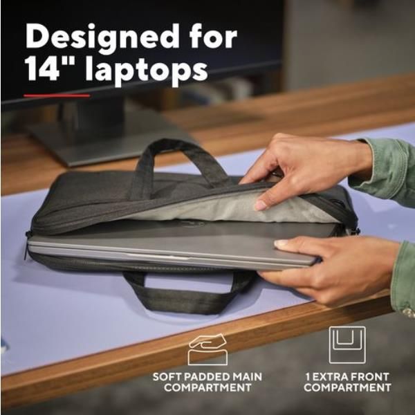 BORSA LAPTOP/NOTEBOOK FINO A 14" ECO - REALIZZATA CON PET RICICLATO - TRUST BOLOGNA NERO [26207]