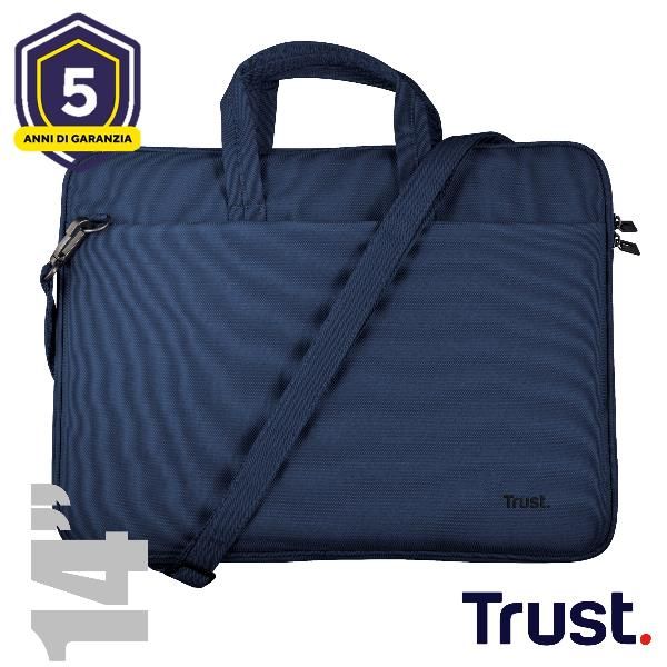 BORSA LAPTOP/NOTEBOOK FINO A 14" ECO - REALIZZATA CON PET RICICLATO - TRUST BOLOGNA BLU [26208]