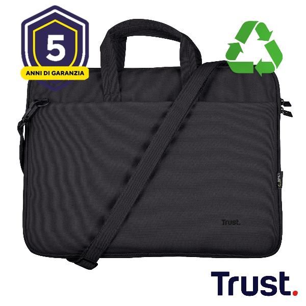 BORSA LAPTOP/NOTEBOOK FINO A 14" ECO - REALIZZATA CON PET RICICLATO - TRUST BOLOGNA NERO [26207]