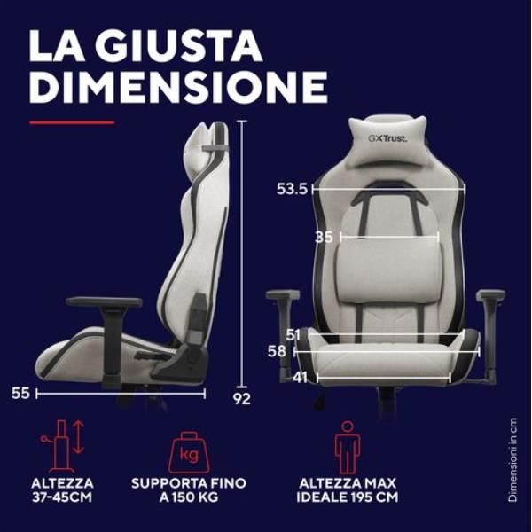 SEDIA GAMING PREMIUM IN TESSUTO - TRUST GXT 723B RUYA - BEIGE [25532]
