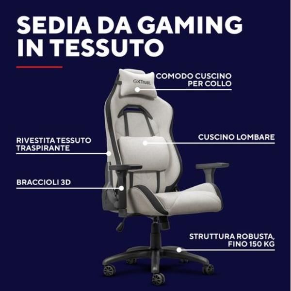 SEDIA GAMING PREMIUM IN TESSUTO - TRUST GXT 723B RUYA - BEIGE [25532]