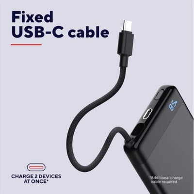 POWERBANK 10.000MAH - CAVO USB-C PD 20W + 1 USB-C 20W PD 3.0 + PPS - TRUST FIERA POWERBANK - NERO [25880]