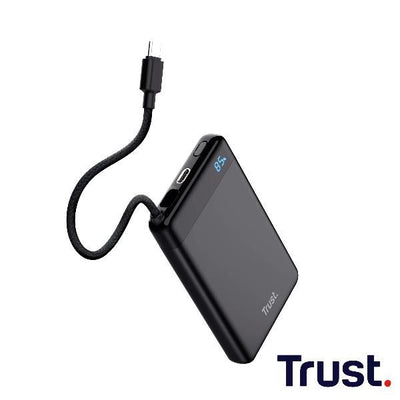 POWERBANK 10.000MAH - CAVO USB-C PD 20W + 1 USB-C 20W PD 3.0 + PPS - TRUST FIERA POWERBANK - NERO [25880]