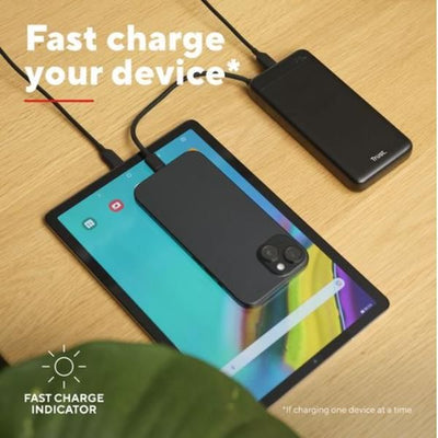 POWERBANK 20.000MAH - CAVO USB-C PD 20W + 1 USB-C 20W PD 3.0 + PPS - TRUST FIERA POWERBANK - NERO [25881]
