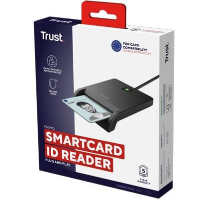 LETTORE DI SMART CARD DNI (TIPO TESSERA SANITARIA) - USB C/USB A - TRUST PRIMO NERO [26253]