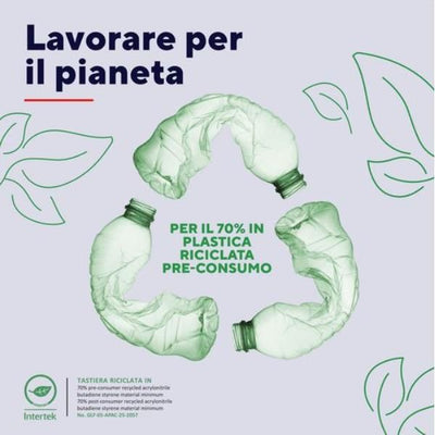 TASTIERA ILLUMINATA CABLATA 180CM RESISTENTE AGLI SVERSAMENTI 70% PLASTICA RICICLATA - TASTI SILENZIOSI - LAYOUT ITALIANO - TRUST PRIMO ILLUMINATED - NERO [25820]