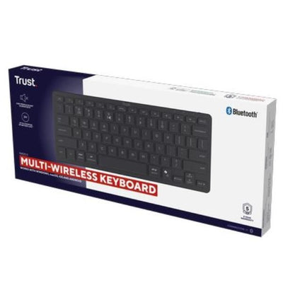 TASTIERA WIRELESS BLUETOOTH RICARICABILE MULTICONNECT 3 BT - LAYOUT ITALIANO - TRUST NADO II - NERA [26195]