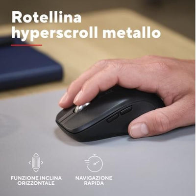 MOUSE WIRELESS MULTICONNECT 2x BT + WL 2,4GHZ CON ROTELLA HYPERSCROLL + SCROLL ORIZZONTALE - PLASTICA RICICLATA 85% - DURATA BATTERIE 19M - SILENT - 3200DPI - TRUST FERRO - NERO [25673]