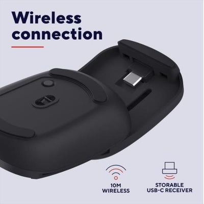 MOUSE WIRELESS USB-C RICARICABILE RICHIUDIBILE TASCABILE - 2400DPI - TRUST ZYLO - NERO [25733]