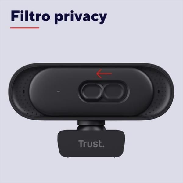 WEBCAM 2K QHD 2560X1440p - FILTRO PRIVACY - TRUST TOMAR - NERO [26141]
