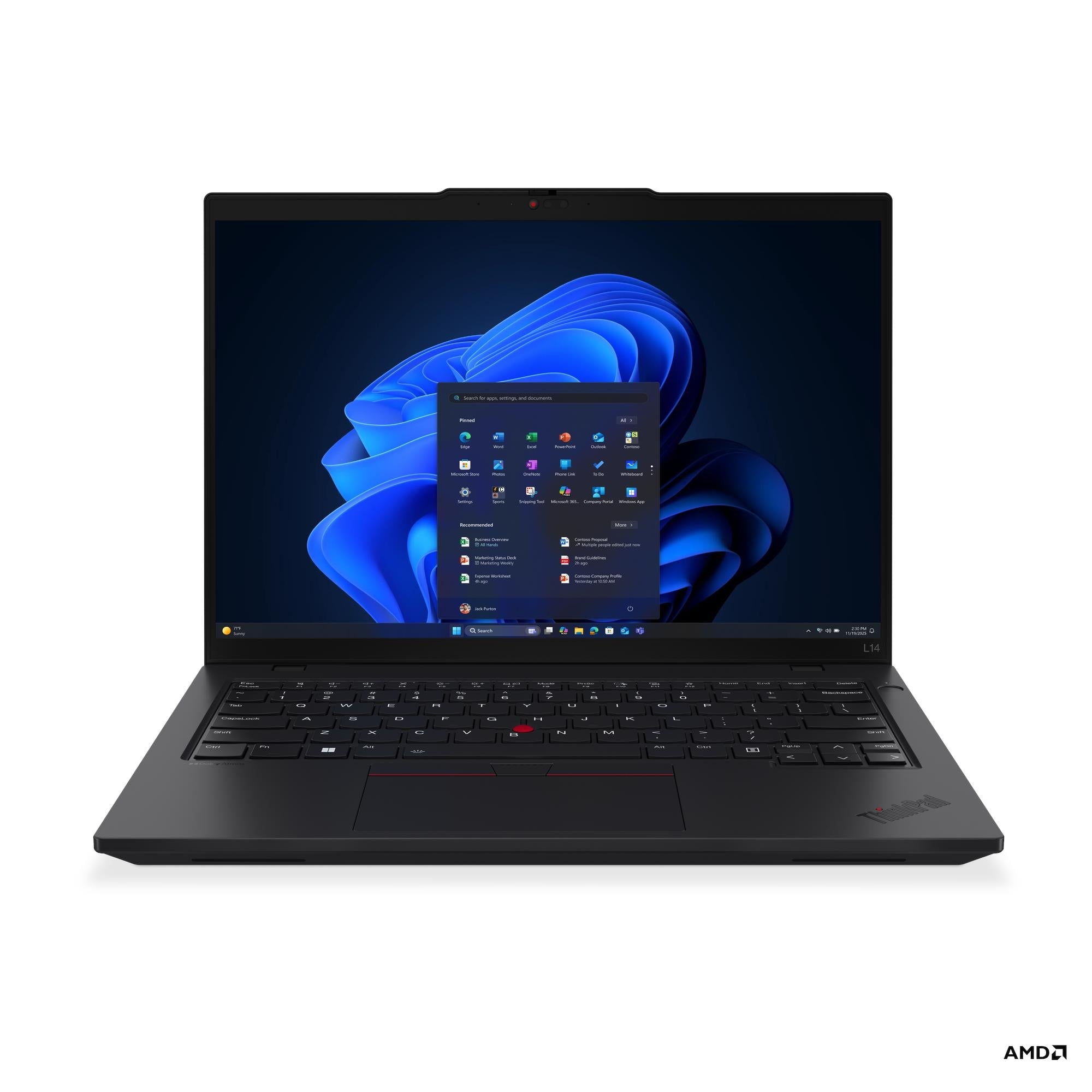Lenovo ThinkPad L14 Gen 6 (AMD) AMD Ryzen 5 PRO 215 Computer portatile 35,6 cm (14") WUXGA 16 GB DDR5-SDRAM 512 GB SSD Wi-Fi 7 (802.11be) Windows 11 Pro Italiano Nero [21S8003KIX]