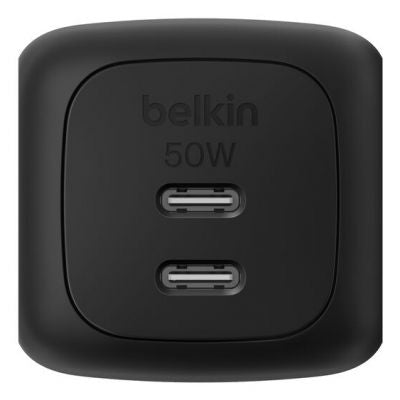 BOOSTCHARGE 50W DUAL USB-C WALL CHARGER, BLK [WCH019KQBK]