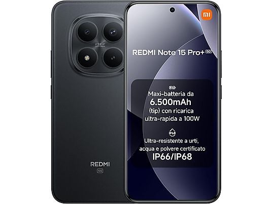 XIAOMI SMARTPHONE REDMI NOTE 15 PRO+ 12+512GB 6.83 5G BLACK [XIARN15PRO]