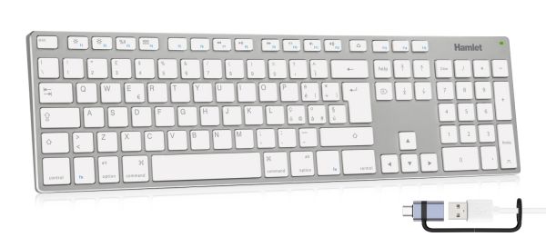 TASTIERA USB ALLUMINIO + USB-C ADAPTER - ITA [XKKITA-MCX]