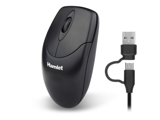 MOUSE USB-C + USB-A 1000 DPI 2 TASTI [XMICEU2-CA]