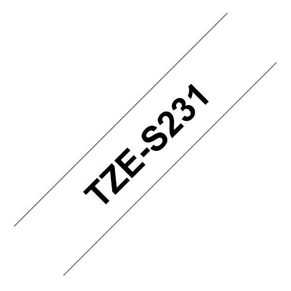 BROTHER NASTRO LAMINATO DA 12MM (8M) NERO SU BIANCO [TZES231]