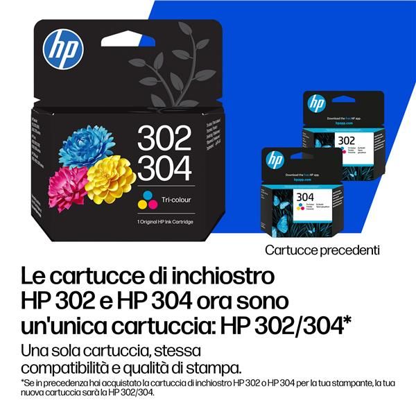 Cartuccia di inchiostro in tricromia originale HP 302X/304XL [B7RT8AE#LS1]