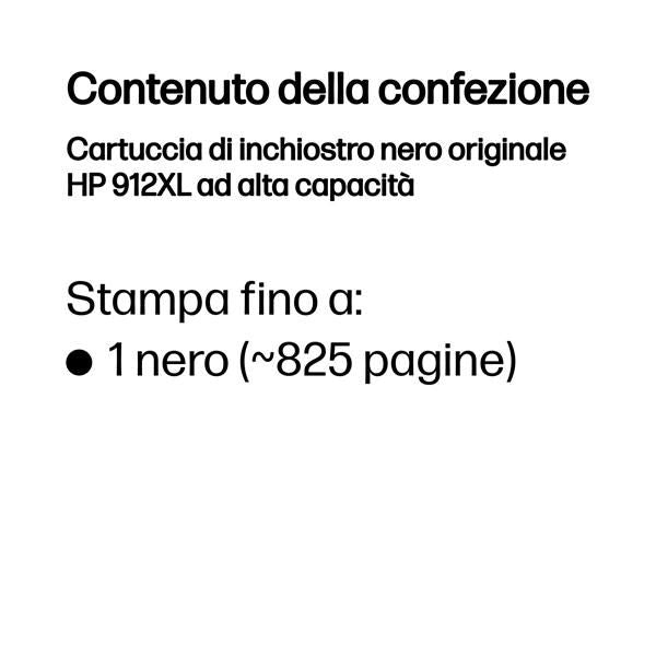 HP CART INK NERO 912 XL PER OFFICEJET 8012, 8013, 8014, 8015, 8022, 8024, 8025, 8035 TS [3YL84AE]