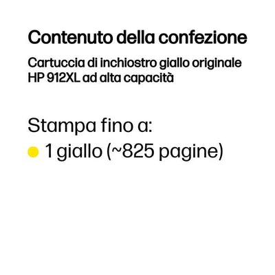 Cartuccia di inchiostro giallo originale HP 912XL ad alta capacità [3YL83AE#LS1]