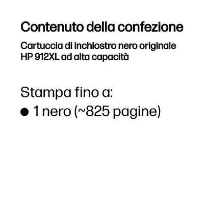 Cartuccia di inchiostro nero originale HP 912XL ad alta capacità [3YL84AE#LS1]