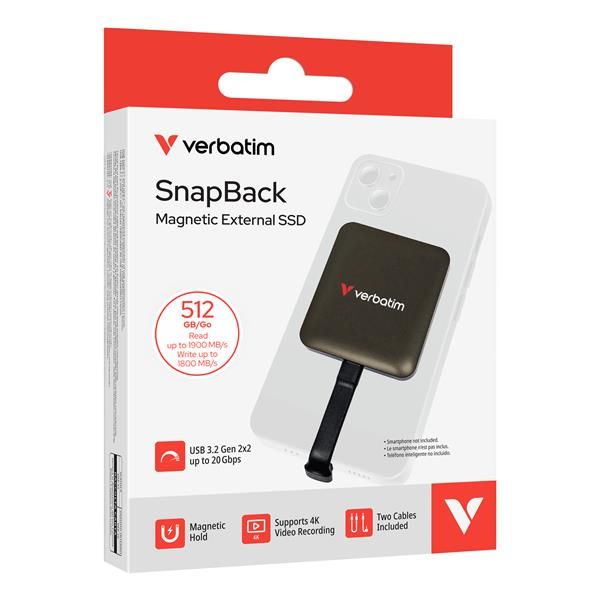 Verbatim SnapBack SSD 512 GB USB tipo-C USB 3.2 Gen 2x2 Nero [32060]