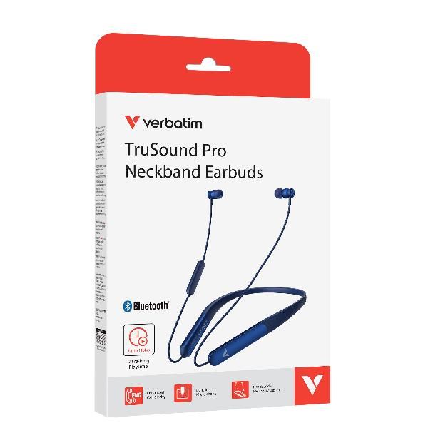 Verbatim TruSound Pro Auricolare Wireless Passanuca Musica/Giornaliera USB tipo-C Bluetooth Blu [30204]
