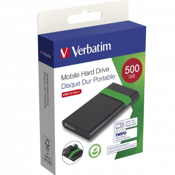 VERBATIM HDD ESTERNO 500GB USB 3.2 GEN CERTIFIED REFURBISHED [53111]