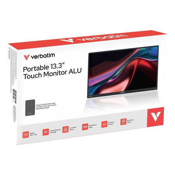 Monitor portatile 13,3" Touchscreen risoluzione WUXGA alimentazione anche wireless Power bank incluso [32087]