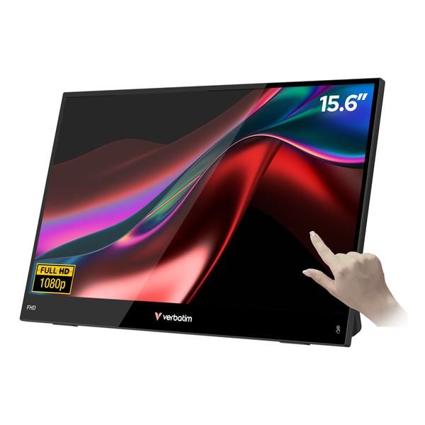 Verbatim Portable 15.6" FHD Touch Monitor LIGHT Monitor portatile Nero 39,6 cm (15.6") LCD 1920 x 1080 Pixel [32402]