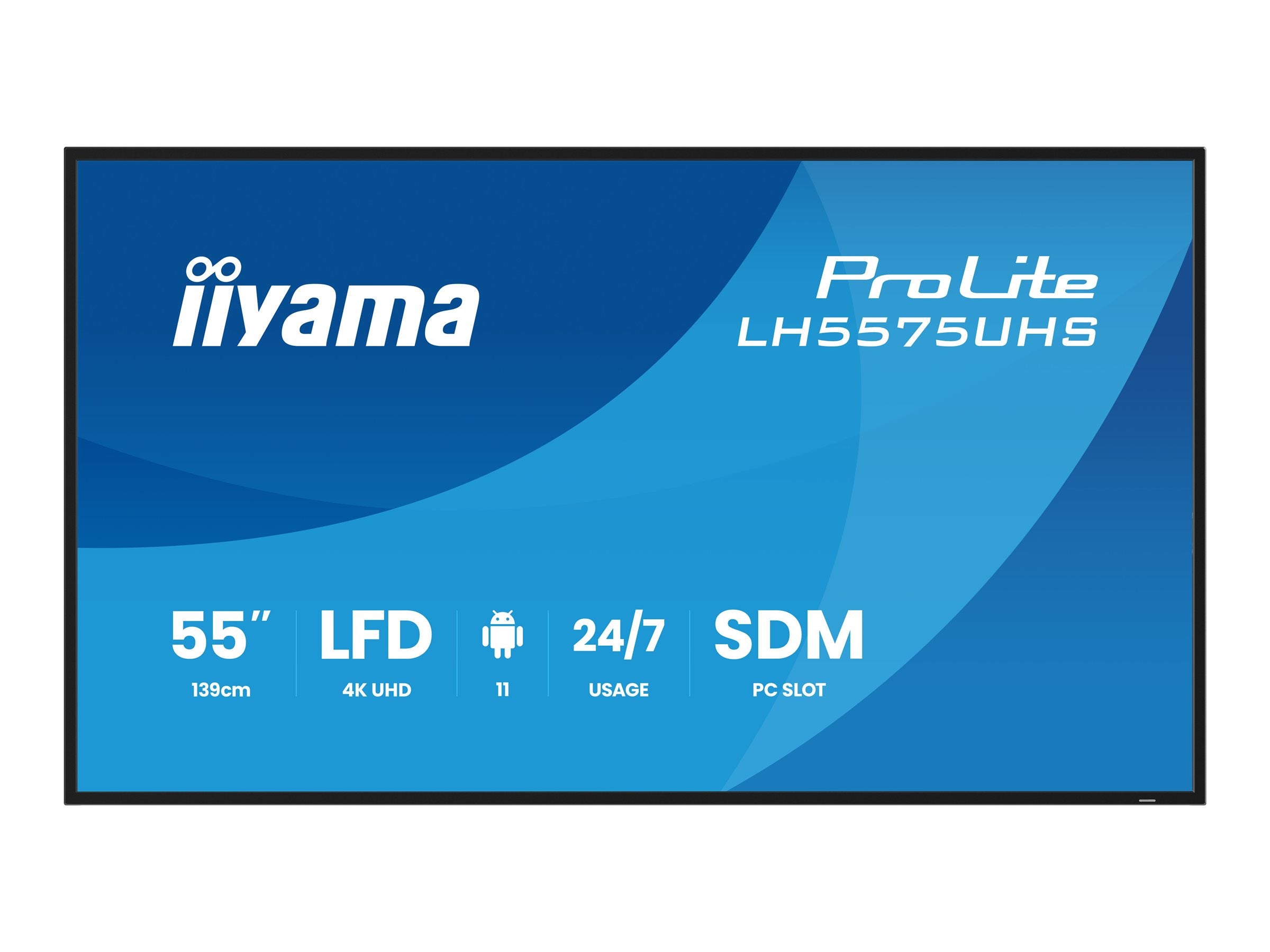 Iiyama ProLite 55 inch - 4K Ultra HD Professional Digital Signage Display - 3840x2160 [LH5575UHS-B2AG]