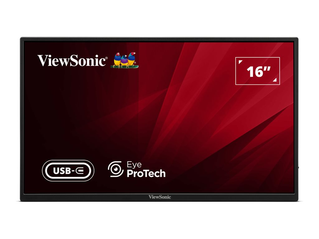 Viewsonic LED portable monitor VA1650 16 inch - Full HD 250 nits - resp 7ms - incl 2x USB-C (1x 65W) [VA1650]