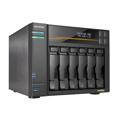 Asustor LOCKERSTOR 6 Gen3 (AS6806T) NAS Desktop AMD Ryzen V3C14 16 GB DDR5 ADM Nero [AS6806T]