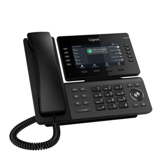 Gigaset P855BW PRO - Telefono IP Wi-Fi Gigabit PoE, 12 Account SIP, Bluetooth integrato, Display a colori da 5" inclinabile - Alimentatore non incluso - PROMO FINO AD ESAURIMENTO SCORTE [S30853-H4109-R101]