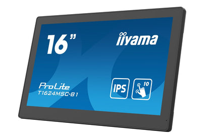 iiyama T1624MSC-B1 visualizzatore di messaggi Pannello piatto interattivo 39,6 cm (15.6") LCD 450 cd/m Full HD Nero Touch screen 24/7 [T1624MSC-B1]