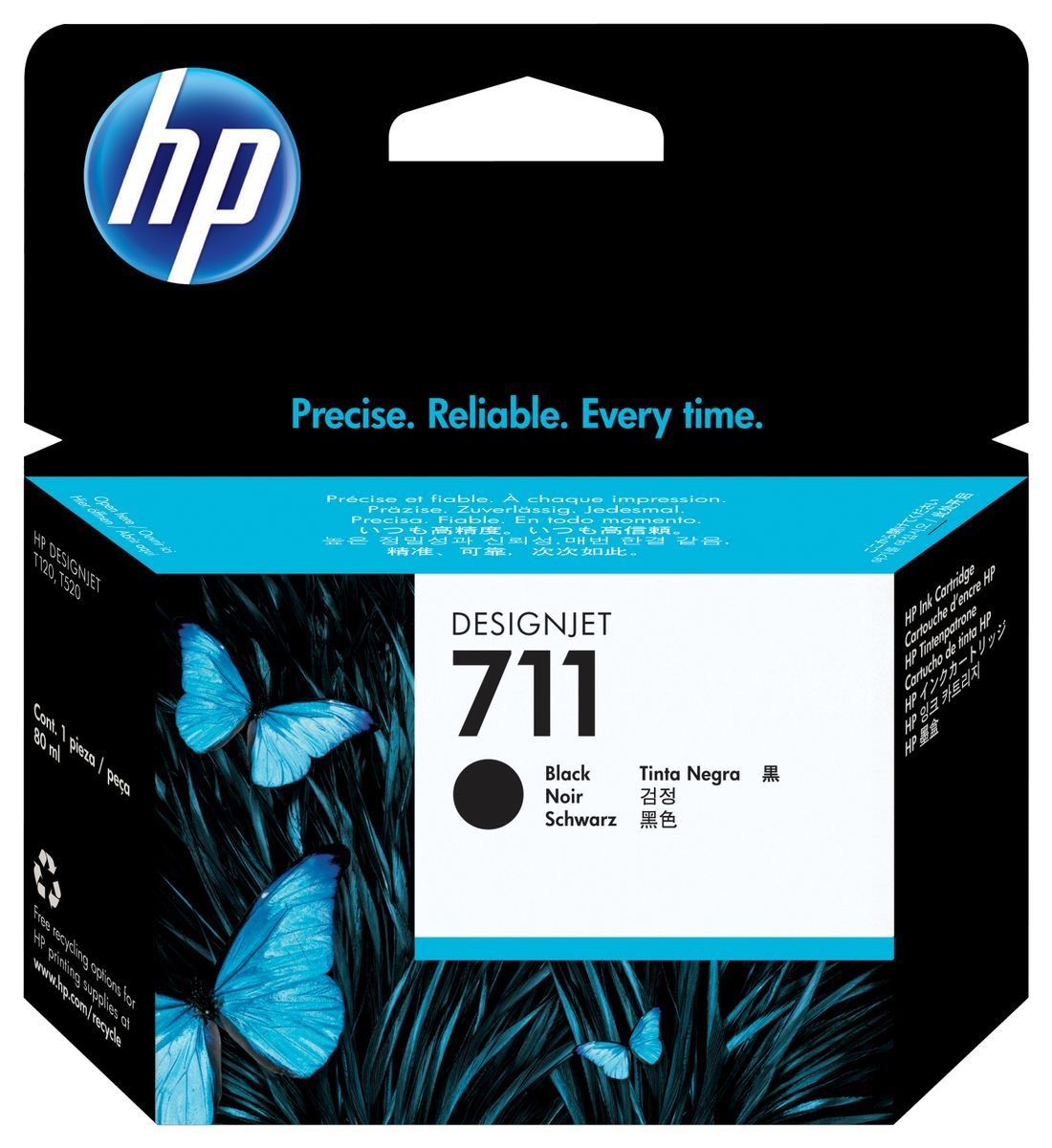 HP Cartuccia inchiostro nero DesignJet 711, 80 ml [CZ133A]