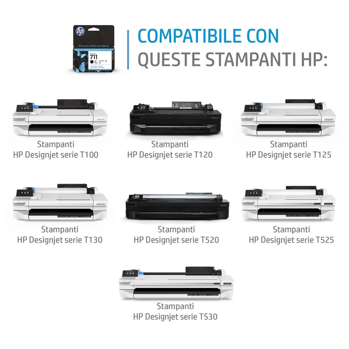 HP Cartuccia inchiostro nero DesignJet 711, 80 ml [CZ133A]
