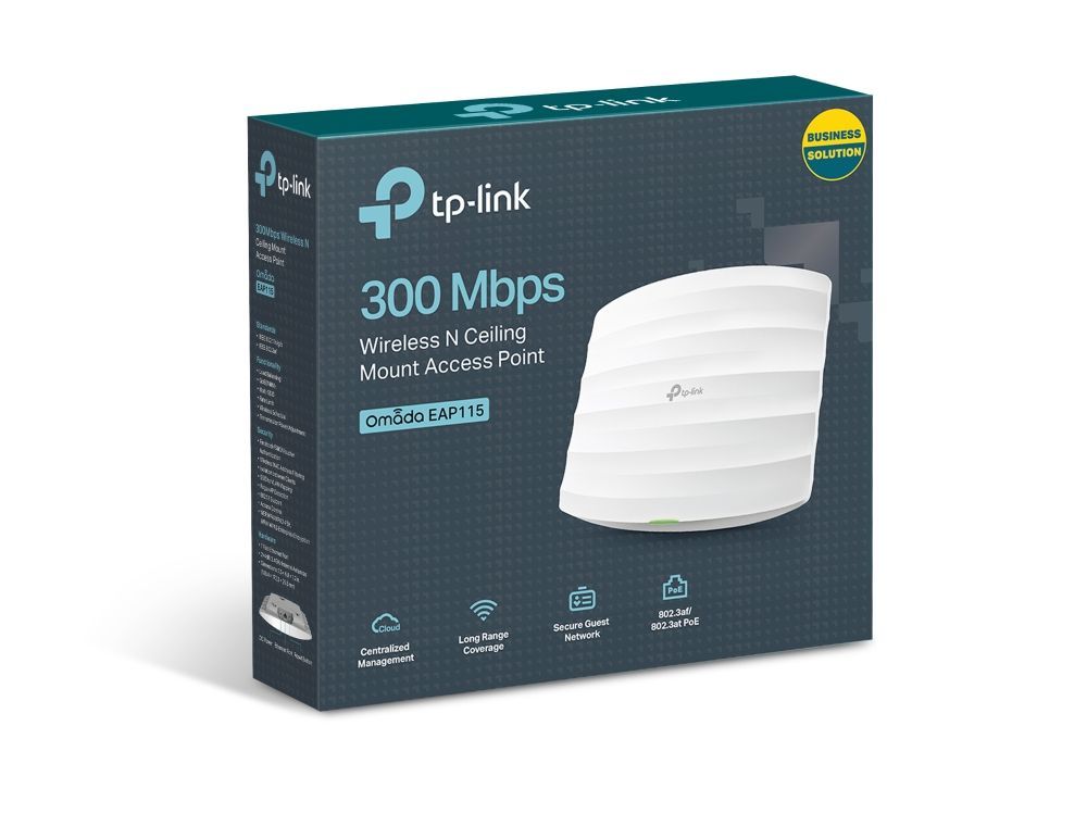 TP-Link EAP115 punto accesso WLAN 300 Mbit/s Bianco Supporto Power over Ethernet (PoE) [EAP115]