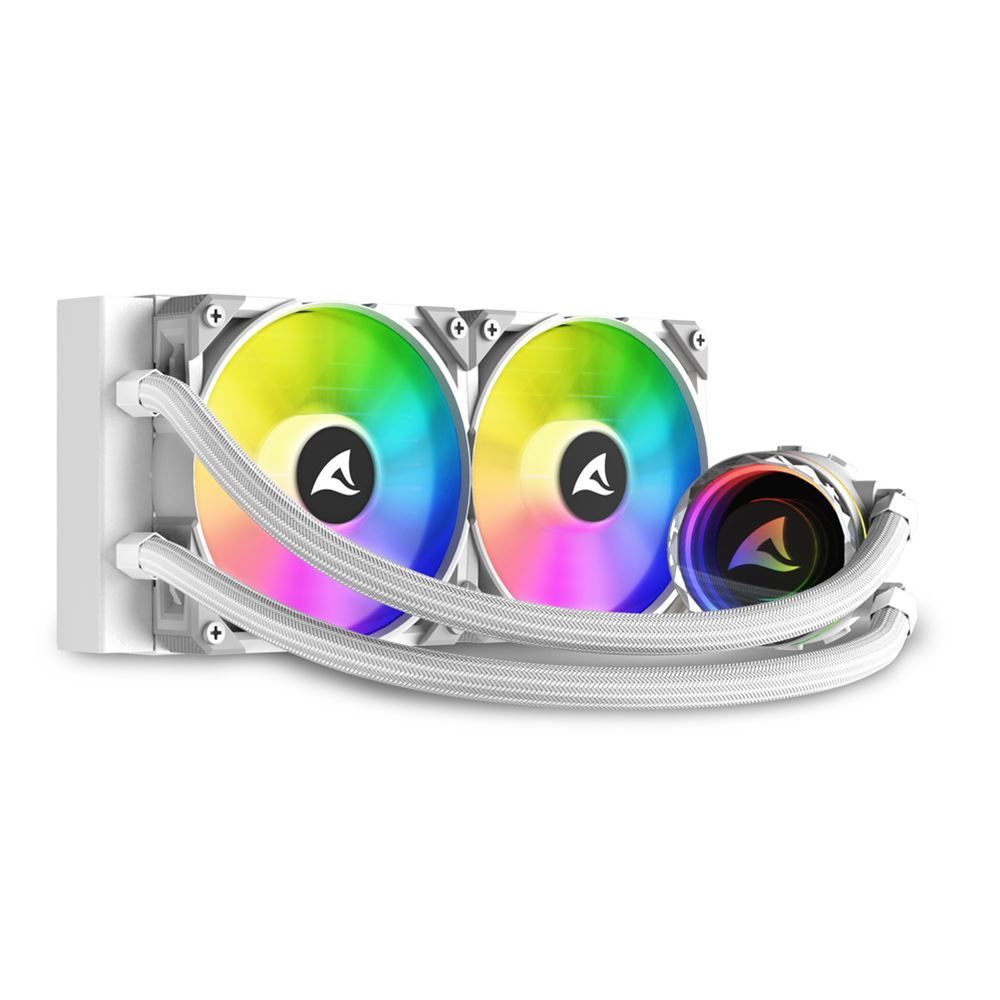 Sharkoon S80 RGB Case per computer, Processore Raffreddatore di liquidi tutto in uno 12 cm Bianco 1 pz [S80RGBWHITE]