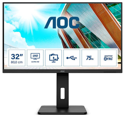 AOC P2 U32P2 Monitor PC 80 cm (31.5") 3840 x 2160 Pixel 4K Ultra HD LED Nero [U32P2]