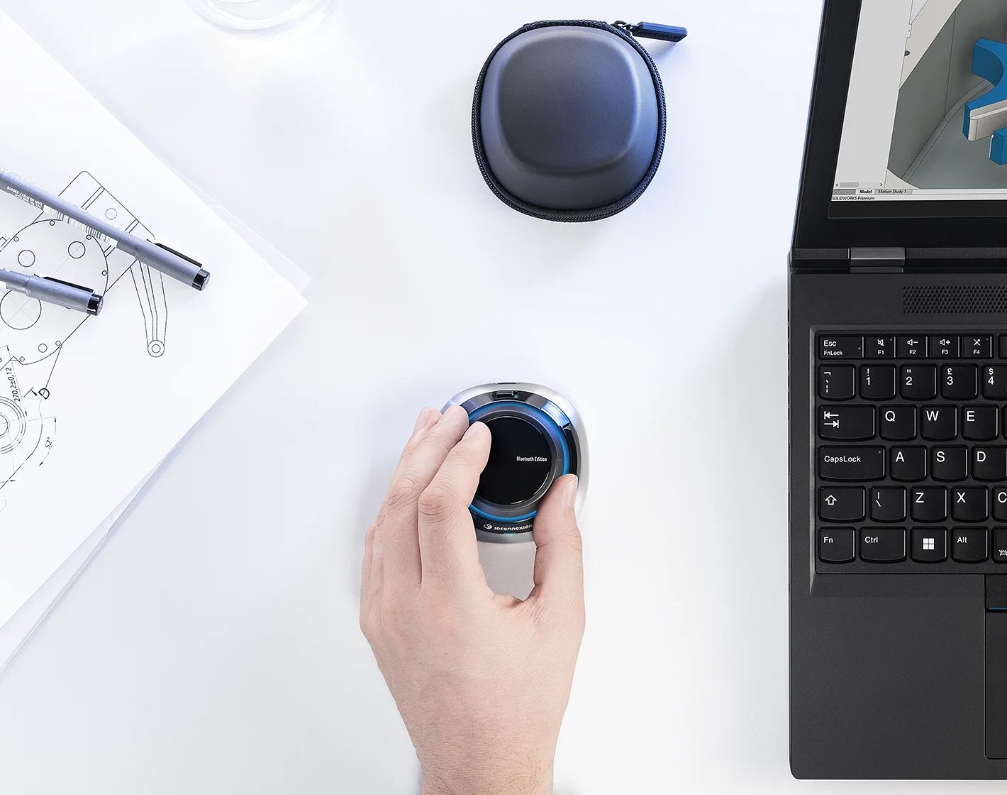 3Dconnexion SpaceMouse mouse Ufficio RF Wireless + Bluetooth + USB Type-A 6DoF [3DX-700115]