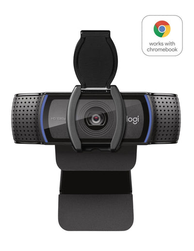 Logitech C920S HD Pro Webcam, Videochiamata Full HD 1080p/30fps, Audio Stereo Chiaro, Correzione Luce HD, Privacy Shutter, Per Skype, Zoom, FaceTime, Hangouts, PC/Mac/Laptop/Tablet/XBox, Nero [960-001252]