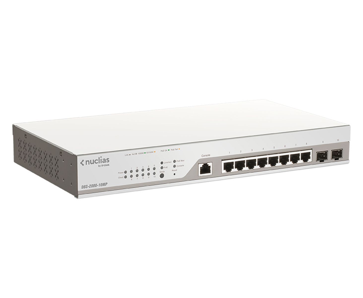 D-Link DBS-2000-10MP switch di rete Gestito Gigabit Ethernet (10/100/1000) Supporto Power over Ethernet (PoE) Grigio [DBS-2000-10MP]