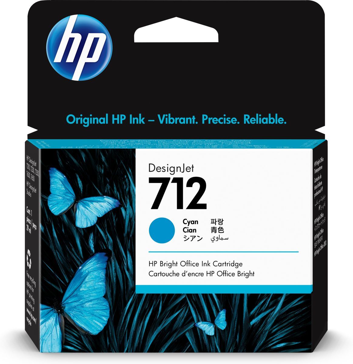 HP Cartuccia di inchiostro ciano originale DesignJet 712 da 29 ml [3ED67A]