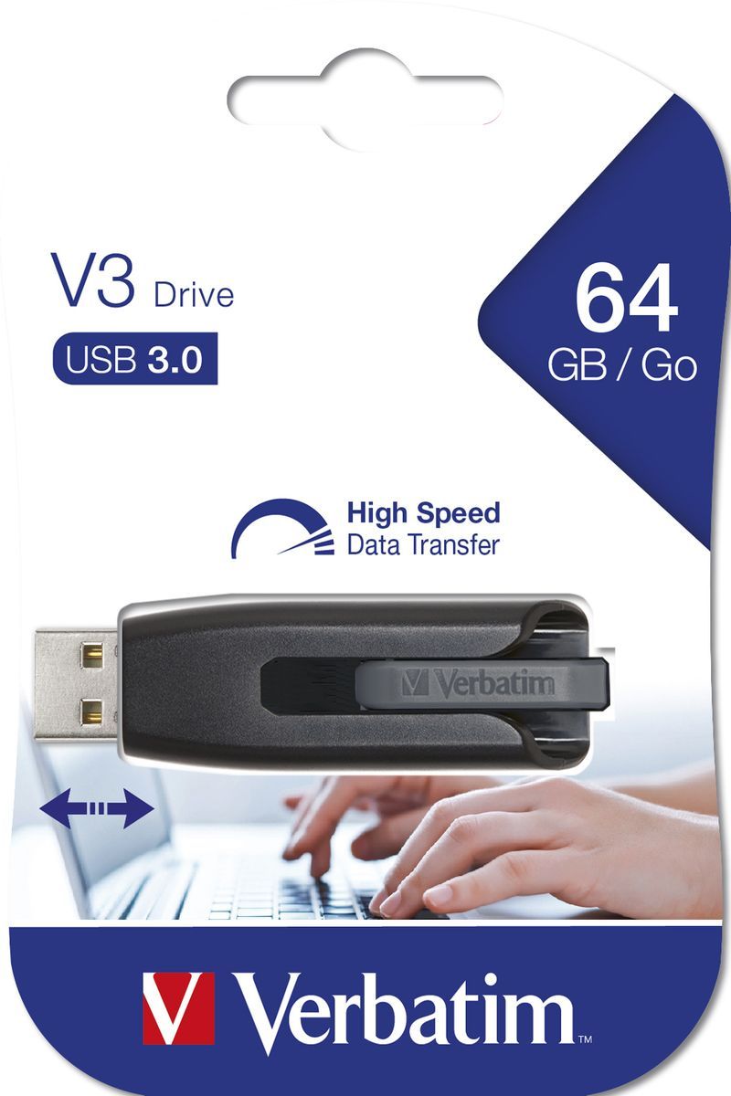 Verbatim V3 - Memoria USB 3.0 64 GB - Nero [49174]