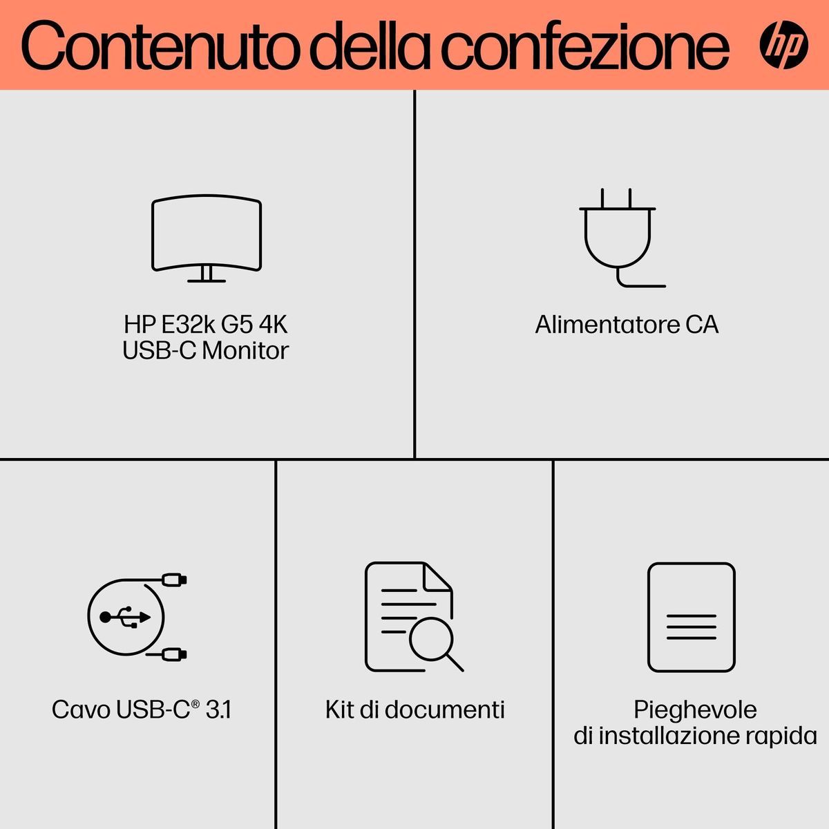 HP Monitor E32k G5 4K USB-C [6N4D6AA#ABB]