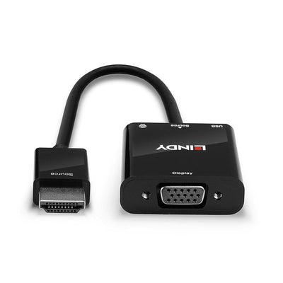 Lindy 38285 cavo e adattatore video 0,1 m HDMI tipo A (Standard) VGA (D-Sub) Nero [LINDY38285]