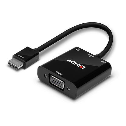 Lindy 38285 cavo e adattatore video 0,1 m HDMI tipo A (Standard) VGA (D-Sub) Nero [LINDY38285]